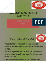 Common Man Budget 2011-2012: Rahil Ahmed MBA