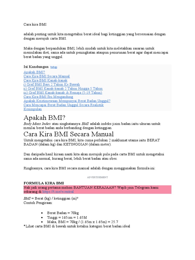Cara Kira Bmi Pdf