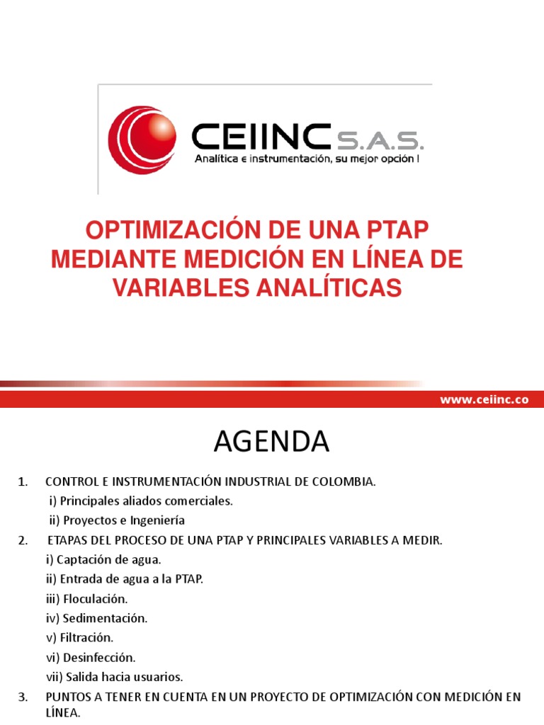 Optimizacion de Una Ptap | PDF | Agua potable | Sensor