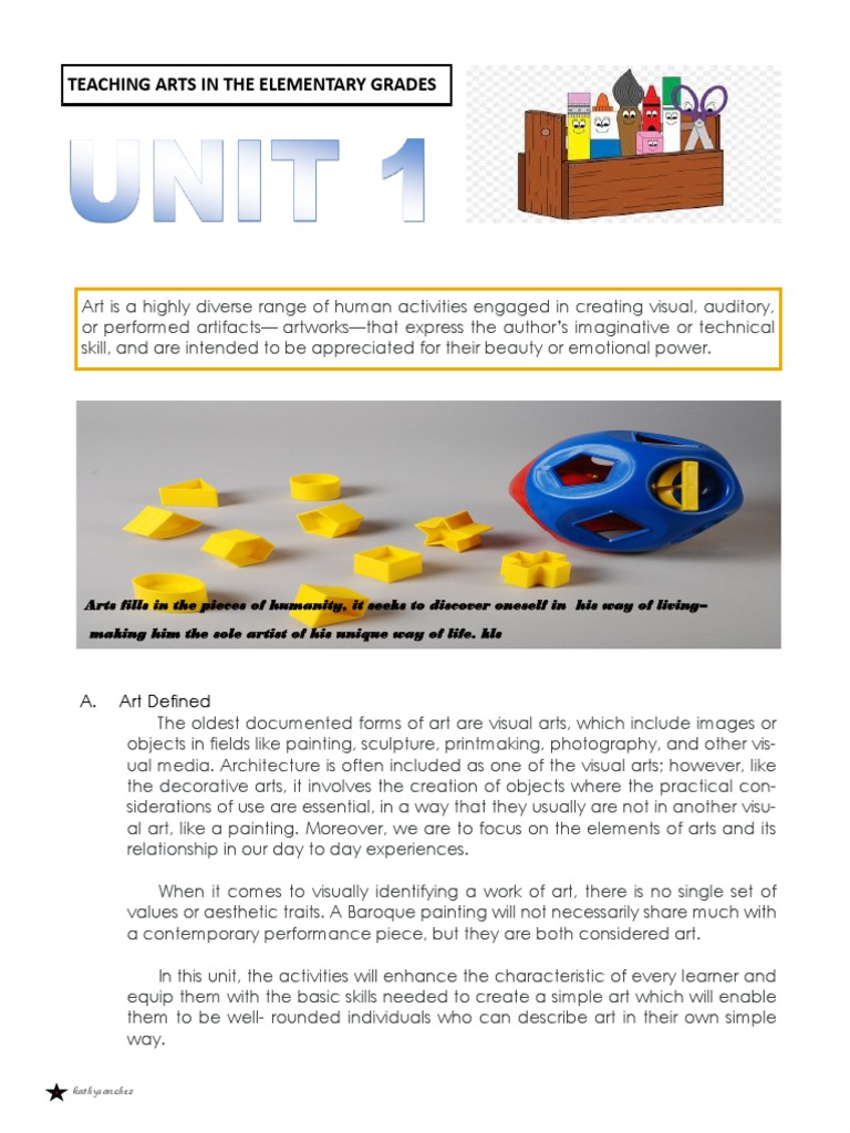 Teaching Arts in The Elementary Grades: A. Art Defined | PDF ...