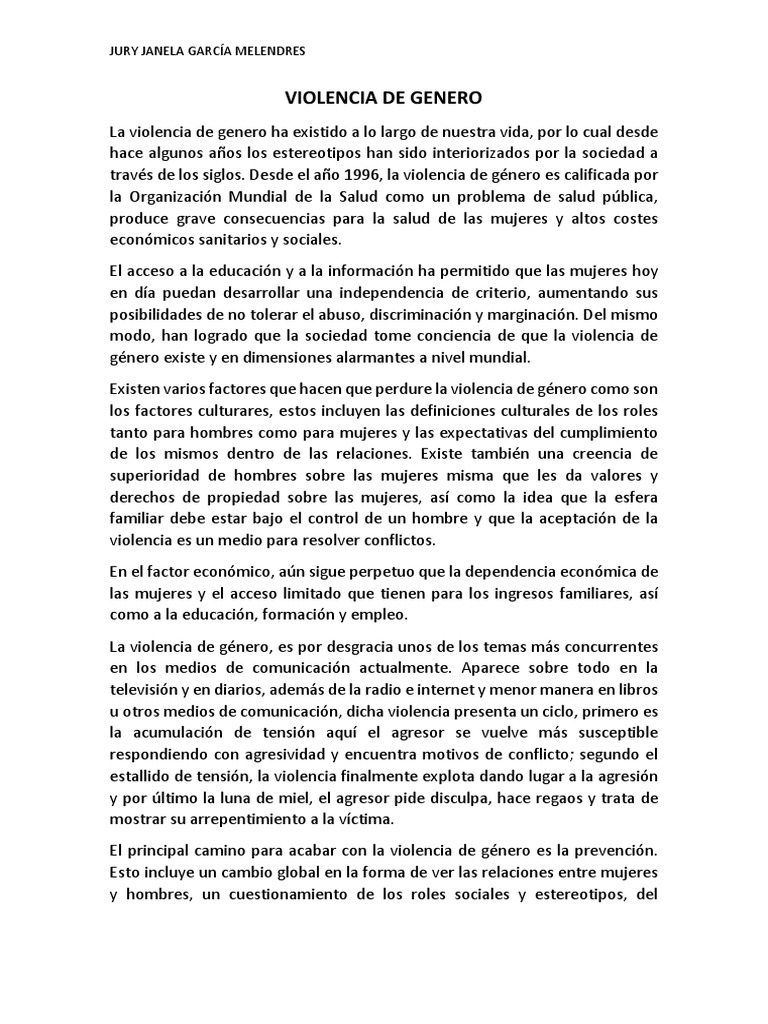 Violencia de Genero | PDF | Violencia | La violencia contra las mujeres
