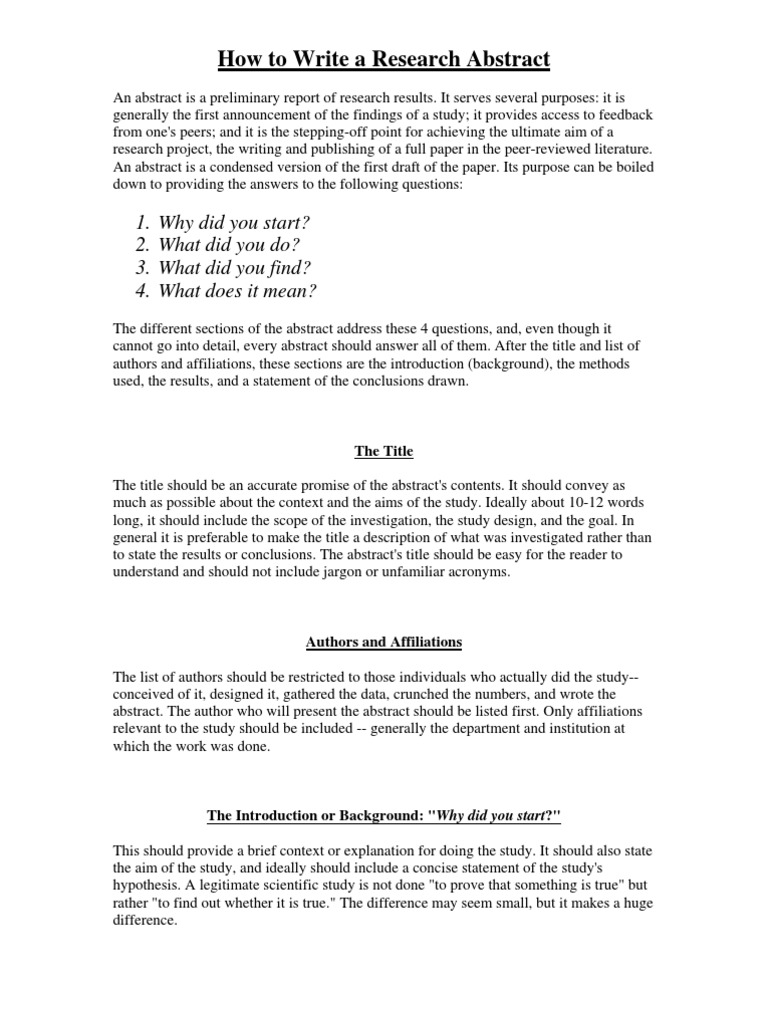 How To Write An Abstract | PDF | Justification | Cognitive Science