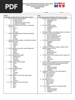 Poblacion Comprehensive National High School 2 Quarter Examination Mapeh 8