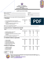 Department of Education: L&Devaluation Form