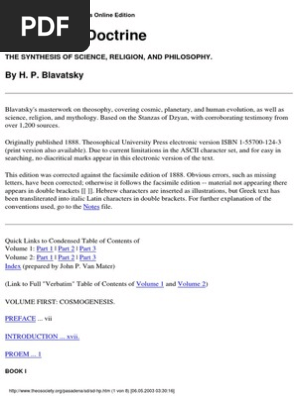 H P Blavatsky The Secret Doctrine Helena Blavatsky - 