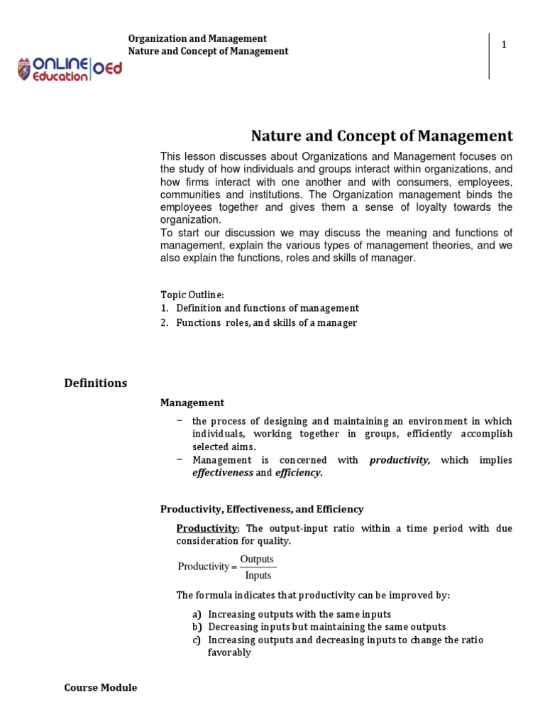 Understanding Management Concepts and Roles | PDF | Human Resources ...