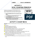 Activity 1 Fundamental Counting Principle: Learning Activity Sheets Grade 10 - Mathematics