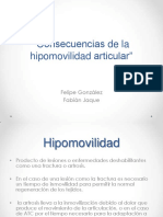 "Consecuencias de La Hipomovilidad Articular": Felipe González Fabián Jaque