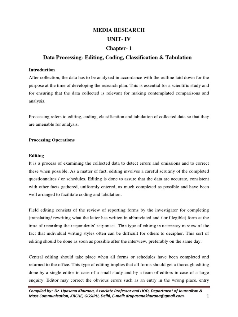 Data Processing in Media Research | PDF | Mean | Mode (Statistics)