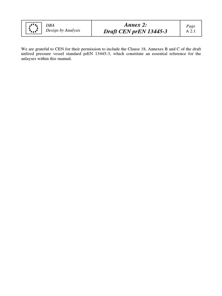 Draft CEN prEN 13445-3 Overview | PDF