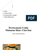 Perencanaan Usaha Makanan Khas Daerah (Abstrak)