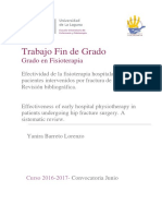 Efectividad de La Fisioterapia Hospitalaria Precoz en Pacientes Intervenidos Por Fractura de Cadera. Revision Bibliografica.