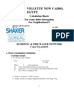 Calculation Sheets for Villette New Cairo Neighborhood F