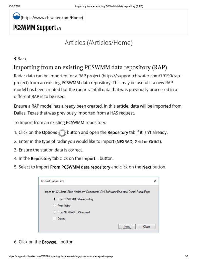 Import Radar Data to PCSWMM RAP | PDF