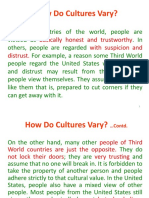 How Do Cultures Vary?: Basically Honest and Trustworthy With Suspicion and Distrust