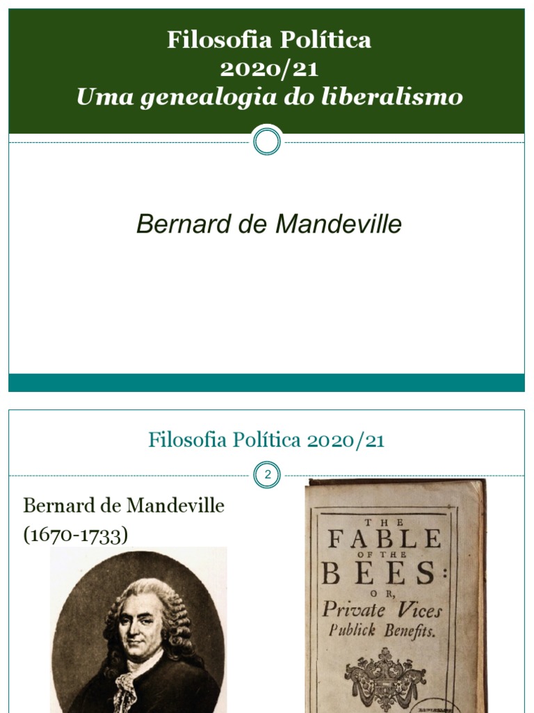 Bernard'de'Mandeville: Uma Genealogia Do Liberalismo | PDF | Social ...