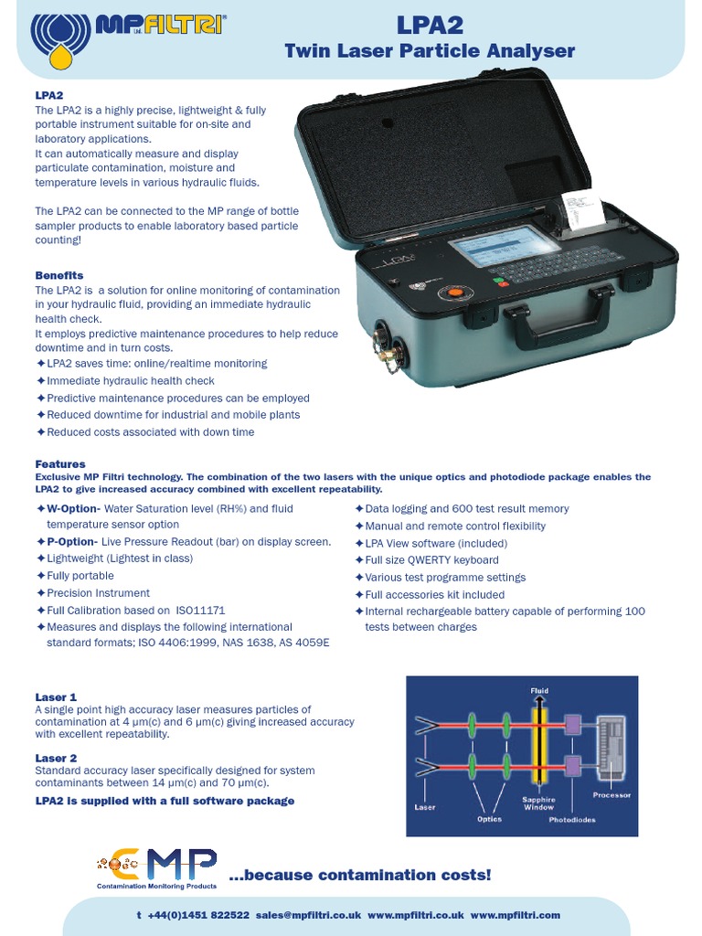 LPA2 Twin Laser Particle Analyser | PDF | Calibration | Equipment