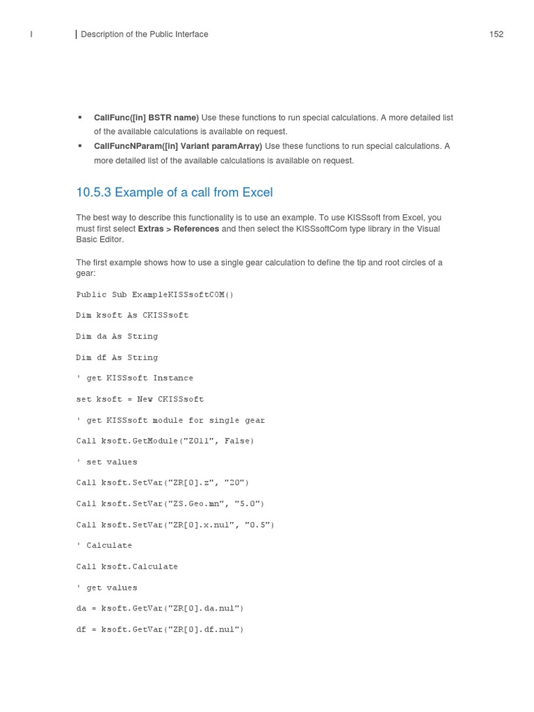 KISSsoft Excel Integration Guide | PDF