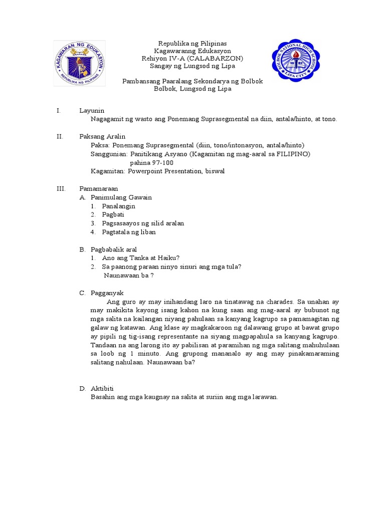 Lesson Plan 5 | PDF