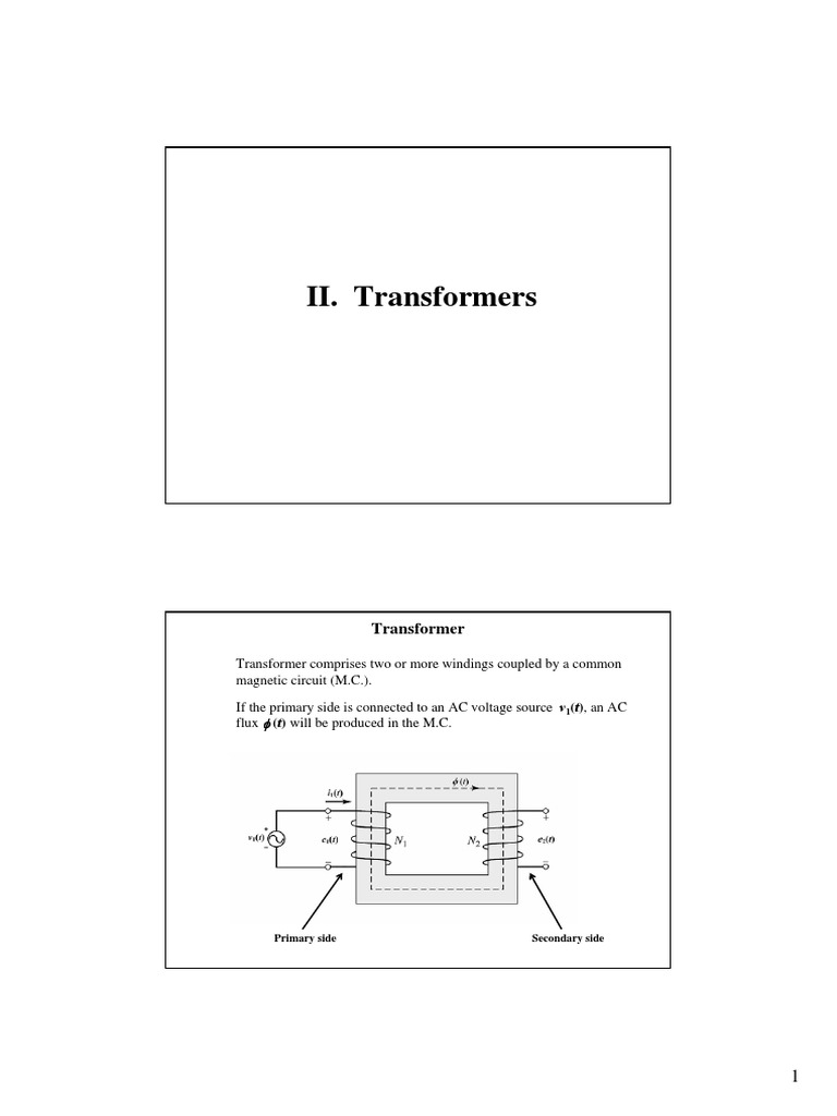 II. Transformers: Transformer | PDF | Transformer | Ac Power