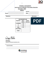 IGCSE Chemistry internal assessment practice test