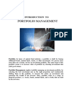 Portfolio Management: Introduction To