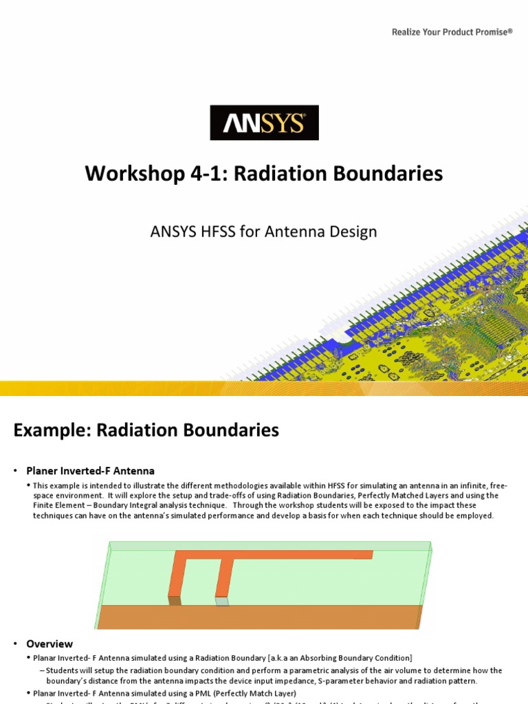 Workshop 4-1: Radiation Boundaries: ANSYS HFSS For Antenna Design | PDF ...
