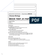 Mock Test - 01 Paper - 02: Human Biology