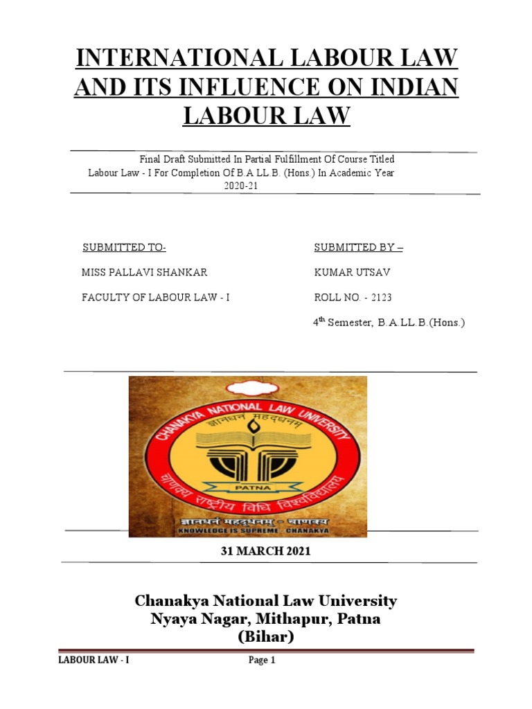 International Labour Law And It S Influence On Indian Labour Law
