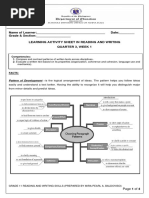 Name of Learner: - Date: - Grade & Section: - Learning Activity Sheet in Reading and Writing Quarter 3, Week 1