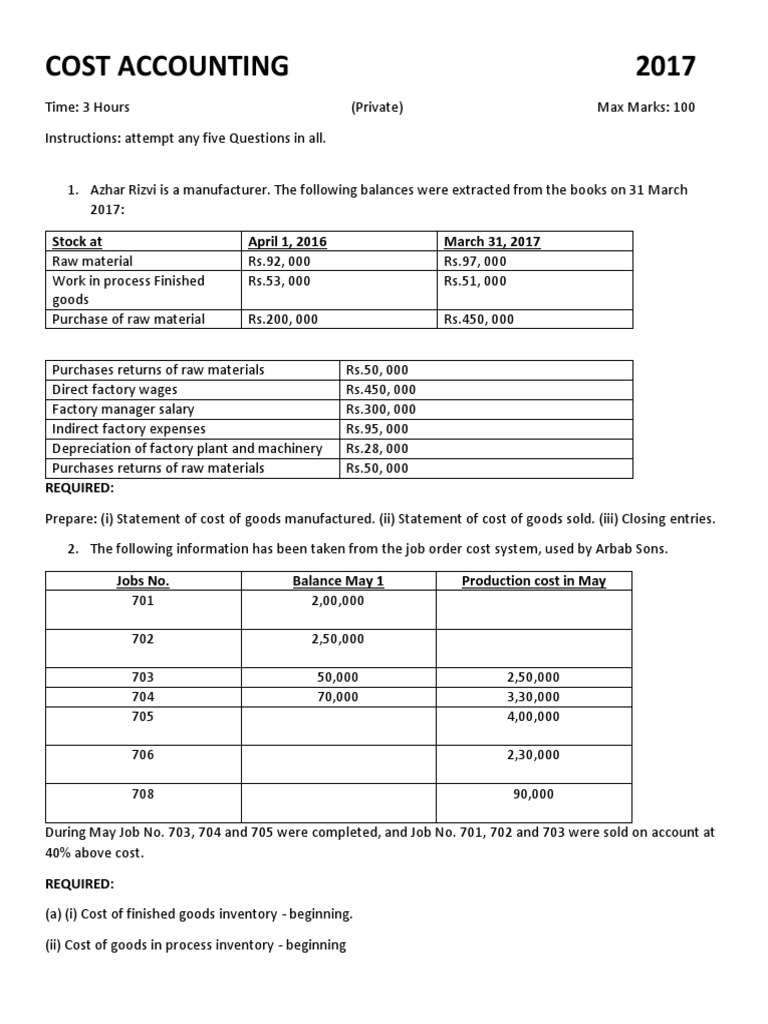 Cost Accounting and Inventory Management | PDF | Cost Of Goods Sold ...