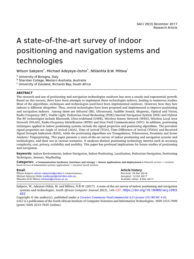 CH3 A - State-of-the-Art - Survey - of - Indoor - Positioning | PDF ...
