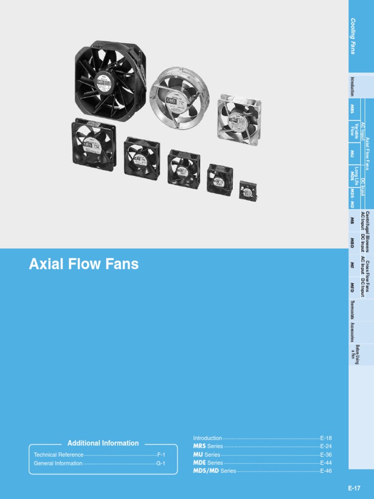 Axial Flow Fans: Additional Information | PDF | Power Supply ...