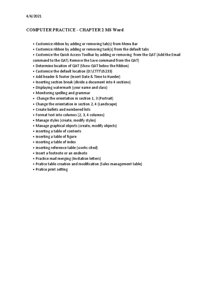 MS Word Customization and Features Guide | PDF | Computers | Technology ...