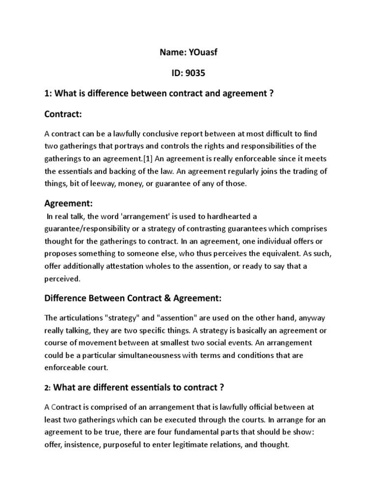 assignment vs agreement