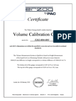 Certificate Volume Calibration Gauge