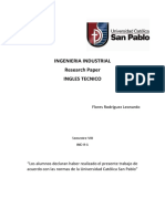 Ingenieria Industrial Research Paper Ingles Tecnico: Flores Rodríguez Leonardo