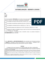ANEXO II - ORIENTAÇÃO TÉCNICA 006.2020 - FORMULÁRIO DE AUTODECLARAÇÃO - DECRETO 4230.2020