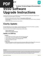 9550 Software Upgrade Instructions: Clarity Update