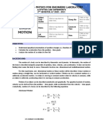 Experiment 2 Linear Motion: Cet0122.1 - Physics For Engineers Laboratory