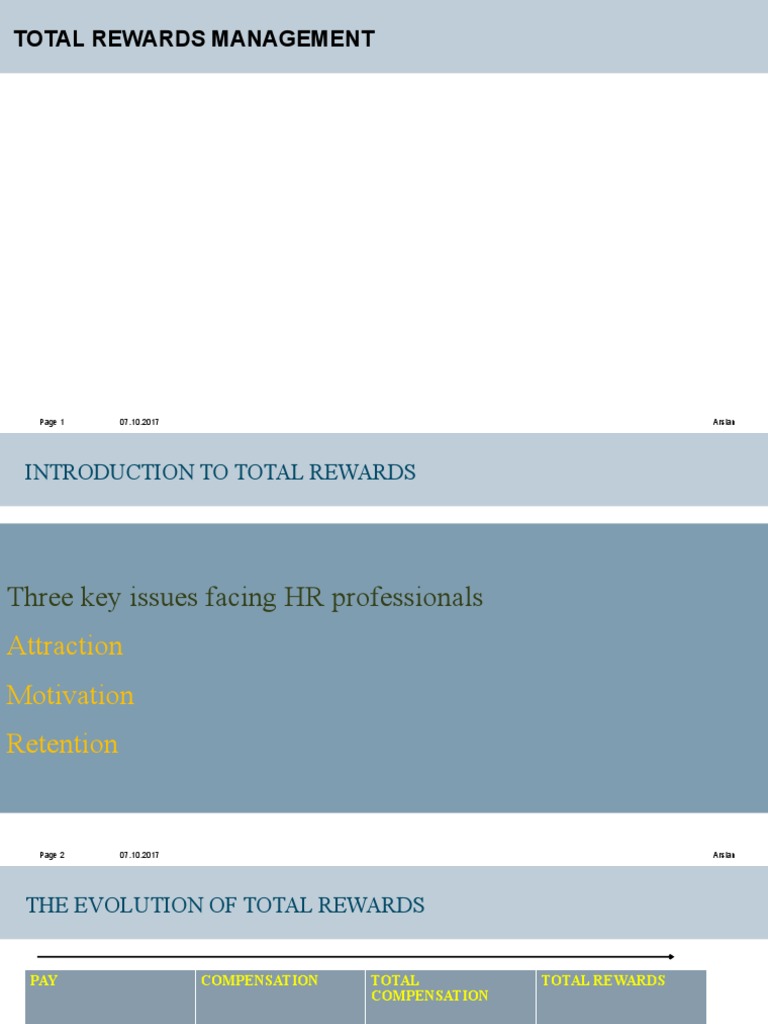 Total Rewards Management Strategies | PDF | Compensation And Benefits ...