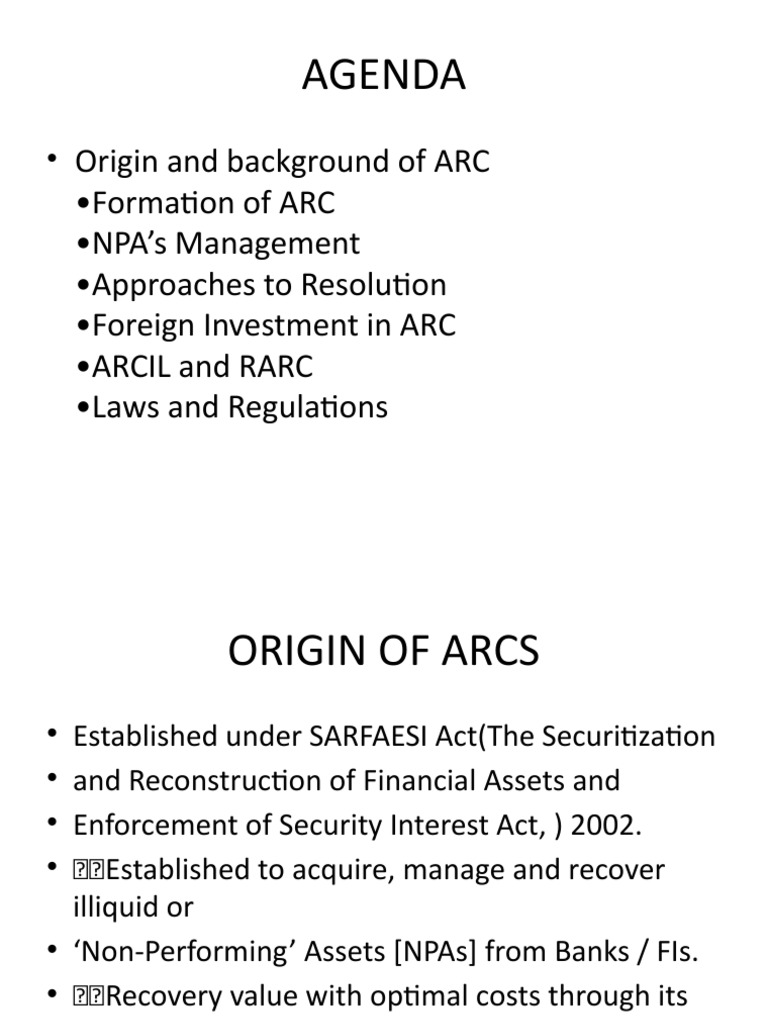 Overview of Asset Reconstruction Companies | PDF | Securitization | Banks