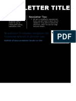 Newsletter Title: Newsletter 3-Column Template For Business School or Private Use