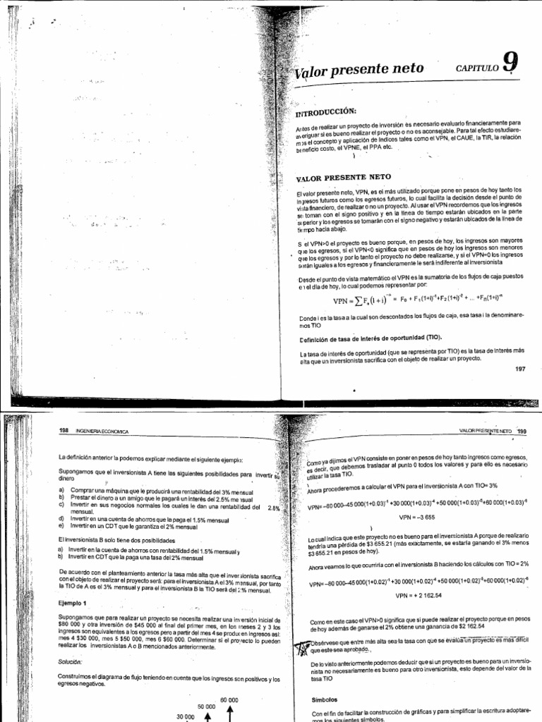Significado de Valor Presente Neto | PDF | Depreciación | Flujo de efectivo