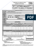 Application for Authority to Print Receipts and Invoices