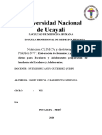 Universidad Nacional de Ucayali: Nutrición CLINICA y Dietoterapia Práctica N - 7