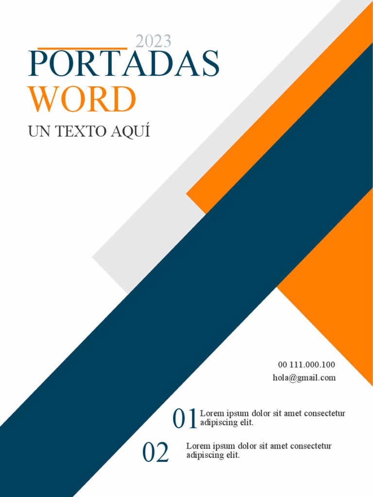 Caratula para Word Casual Diseño de Portada Naranja | PDF