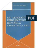 Aquilino Sanchez Perez, La Literatura Emblematica Española Siglos XVI y XVII