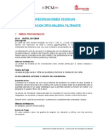 1.- Especificaciones Tecnicas  - Captacion TIPO GALERIA FILTRANTE