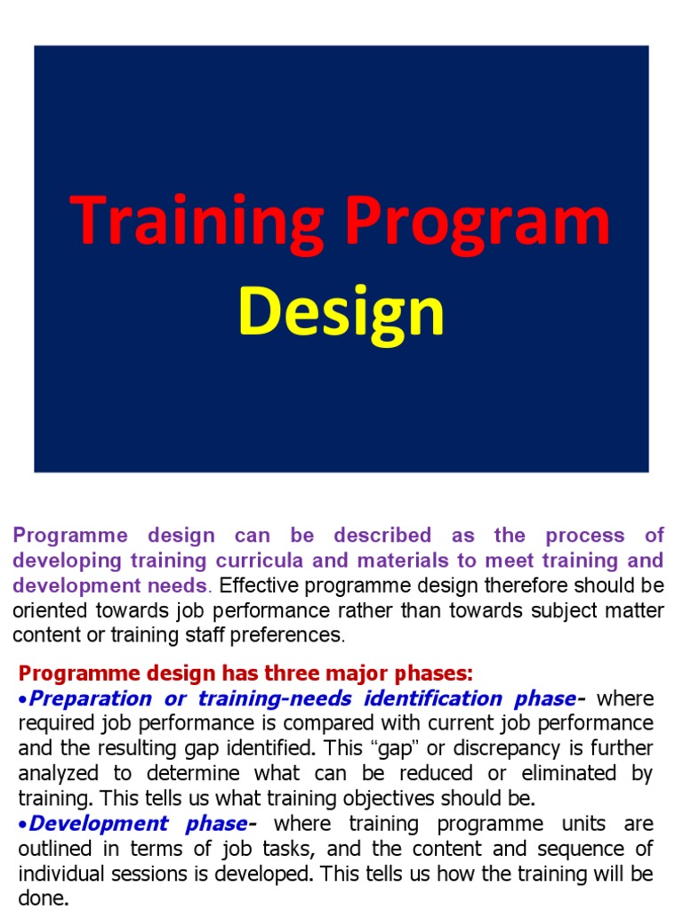 6 - Program Designing | PDF | Performance Appraisal | Learning